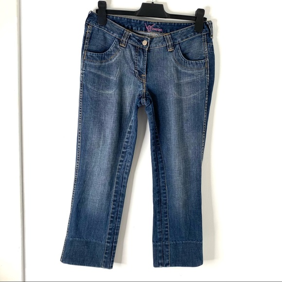 Vintage Y2K bebe Cuffed Crop Jean Capris - Picture 5 of 8